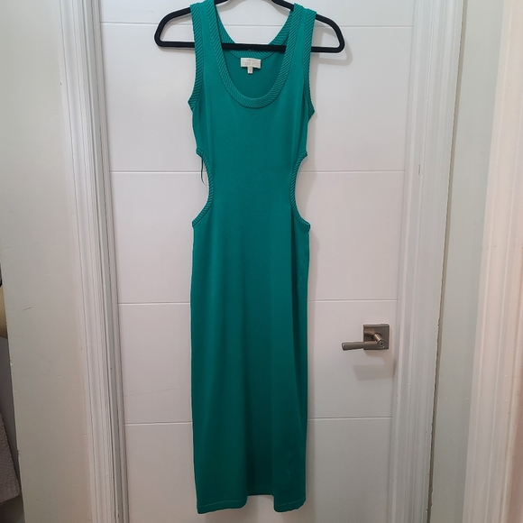Torn by Ronny Kobo Dresses & Skirts - Torn by Ronny Kobo Aqua Side Cutout Knit Maxi Dress Sz Small